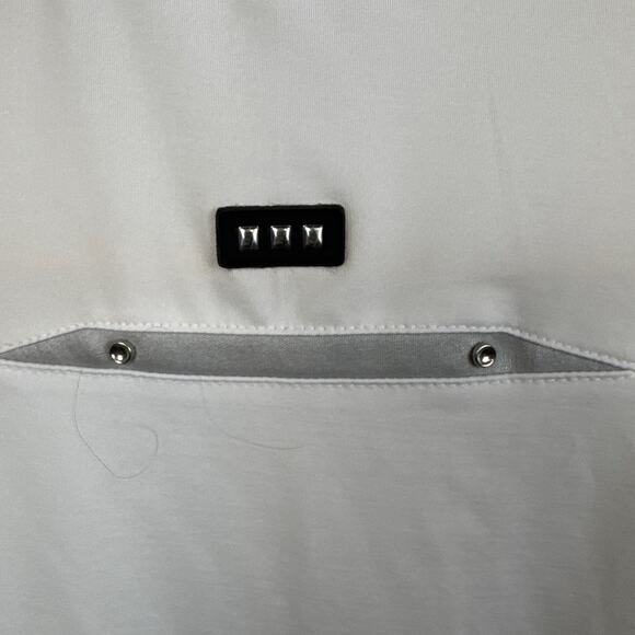 Jamie Sadock Women's Golf Shirt White Silver Hardware Loose Fit Size XL Athlete - Picture 7 of 9